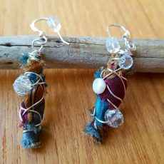 Wire wrapped boho dangle earrings
