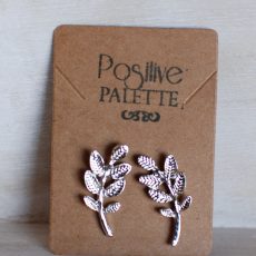 Earrings Gold or Silver Plated Leaf Branch