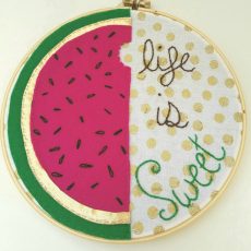 Watermelon | embroidery hoop art