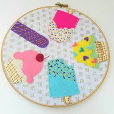 Ice cream | embroidery hoop art