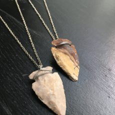 Carved Stone Arrowhead Necklace