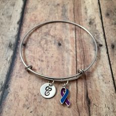 Rheumatoid Arthritis awareness initial bangle