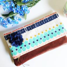 Clutch Purse Grey Paper Bandana