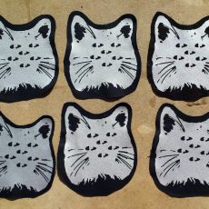 Black Hexacat Screenprinted Cat Patch