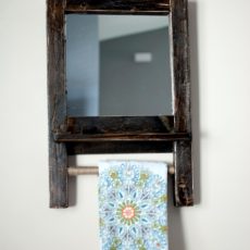 Hanging Mirror with shelf and rod